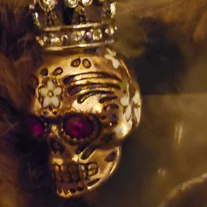 Betsey Johnson Skull Crown Necklace NWOTs